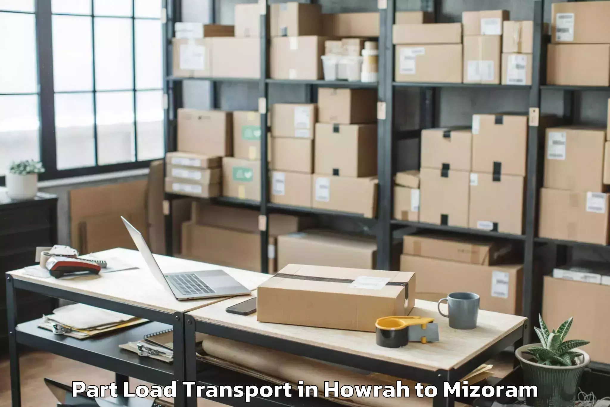 Book Howrah to Serchhip Part Load Transport Online